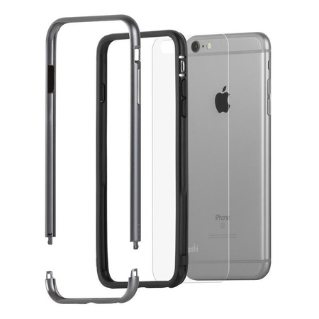 Moshi iGlaze Luxe - tok alumínium kerettel iPhone 6s Plus / iPhone 6 Plus (titánszürke)