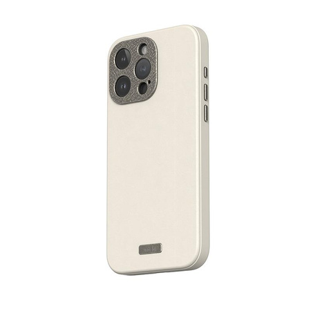 Moshi Napa MagSafe - Leather iPhone 15 Pro Case (Eggnog White)