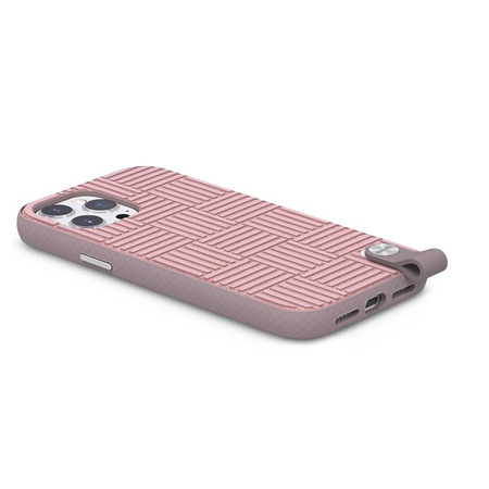 Moshi Altra - Pouzdro s odnímatelnou šňůrkou na iPhone 13 Pro Max (antibakteriální NanoShield™) (růžové)