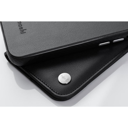 Moshi Overture - flipové pouzdro 3 v 1 pro iPhone 13 Pro Max (antibakteriální NanoShield™) (Jet Black)