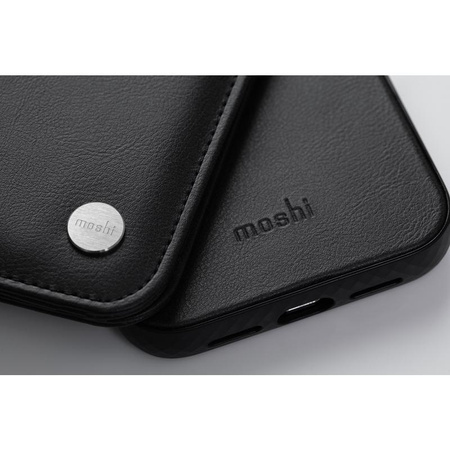 Moshi Overture - Etui 3w1 z klapką iPhone 13 Pro Max (antybakteryjne NanoShield™) (Jet Black)