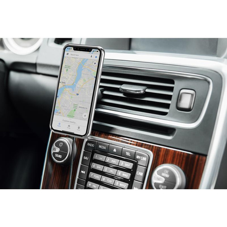 Moshi SnapTo Universal Car Mount with Wireless Charging- Magnetic Car Mount with Wireless Charging (Black)