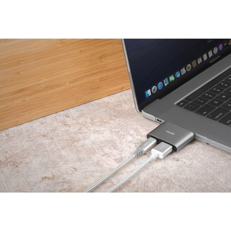 Moshi USB-C Adapter - Przejściówka do HDMI 4K i HDR z obsługą ładowania Power Delivery 60W (Titanium Gray)