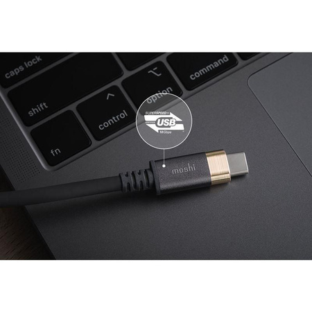 Moshi USB-C Monitor Cable - USB-C Power Delivery 100W cable with 4K/60 Hz (HDR) support (Gray/Gold)