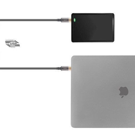 Moshi USB-C Monitor Cable - USB-C Power Delivery 100W cable with 4K/60 Hz (HDR) support (Gray/Gold)