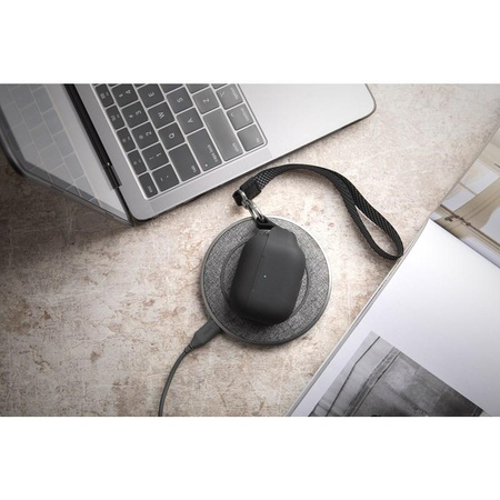 Moshi Pebbo - Étui pour AirPods Pro avec dragonne amovible (Shadow Black)