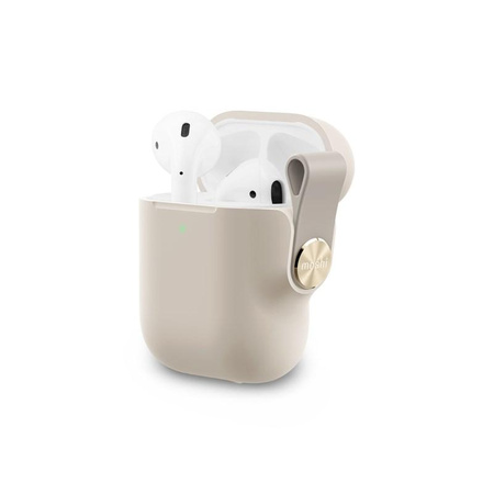 Moshi Pebbo - Pouzdro na AirPods s odnímatelným řemínkem na zápěstí (Savanna Beige)