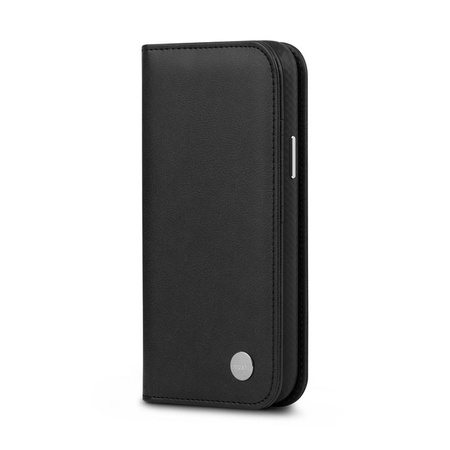 Moshi Overture - pouzdro 3 v 1 s flipovým krytem pro iPhone 13 Pro (antibakteriální NanoShield™) (Jet Black)