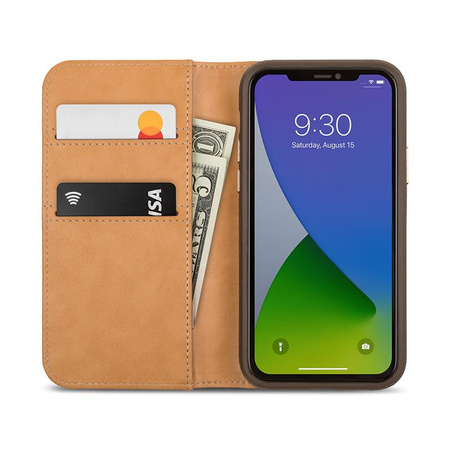 Moshi Overture - iPhone 12 / iPhone 12 Pro Flip Case + Brieftasche und Ständer (SnapTo System) (Luna Pink)