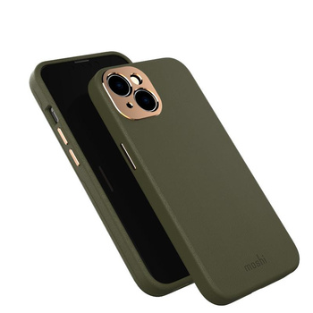 Moshi Napa Slim MagSafe - Leather iPhone 14 Case (Juniper Green)