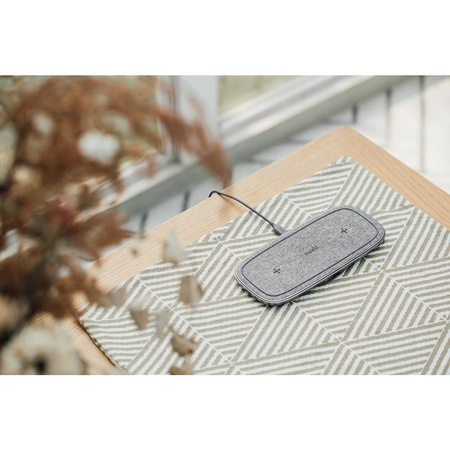 Moshi Sette Q - Podwójna bezprzewodowa ładowarka indukcyjna Qi do iPhone i Android (Nordic Grey)