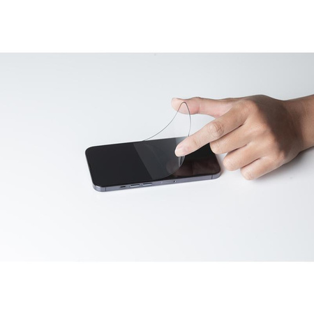 Moshi AirFoil Pro - Flexible Hybrid Glass for iPhone 13 Pro Max (black frame)
